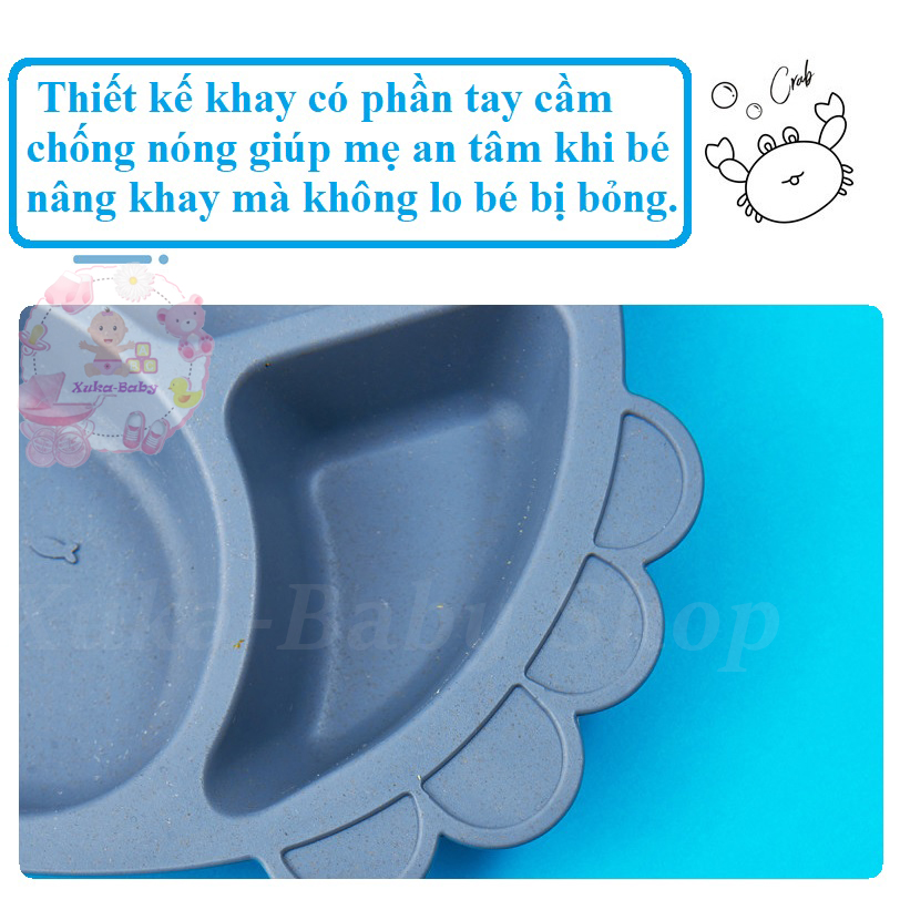 Bộ khay lúa mạch hình con cua cho bé tập ăn dặm
