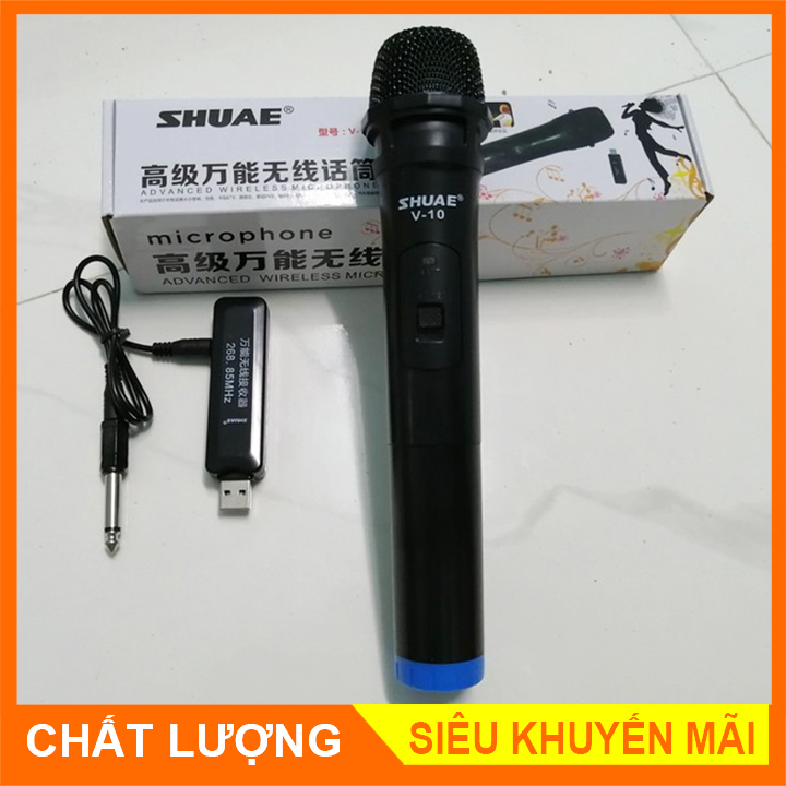Micro Không Dây V10  Dùng Cho Amly, Loa Kéo