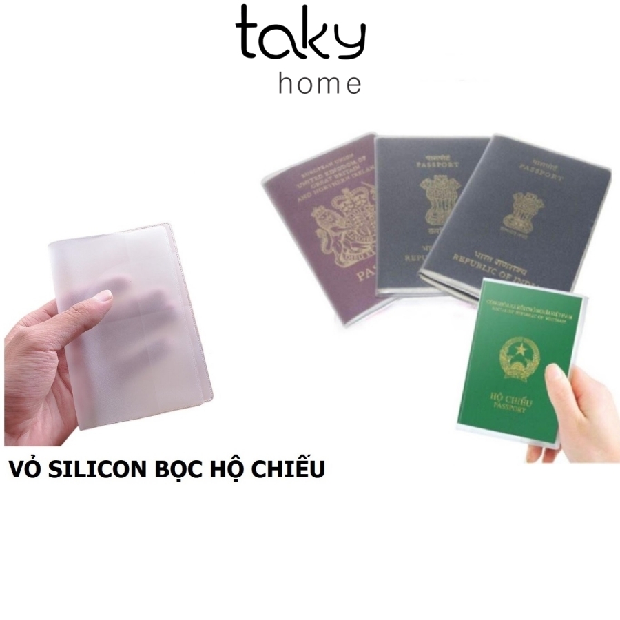 Bao Passport – Vỏ Bọc Hộ Chiếu - Ví Đựng Hộ Chiếu Dẻo Trong Suốt, Bọc Hộ Chiếu PVC Trong Suốt, Tiện Dụng, An Toàn Khi Đi Du Lịch, TakyHome 5310