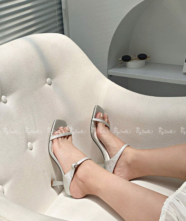Dép guốc 7cm 2 quai mảnh - thenysmile - nikko