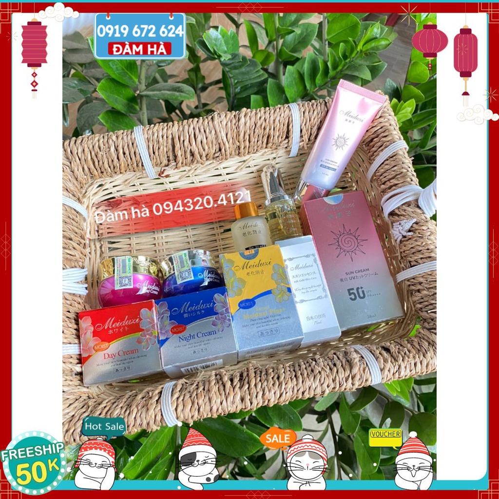 Combo kem meiduzi ngày đêm- serum meiduzi- kem chống nắng meiduzi