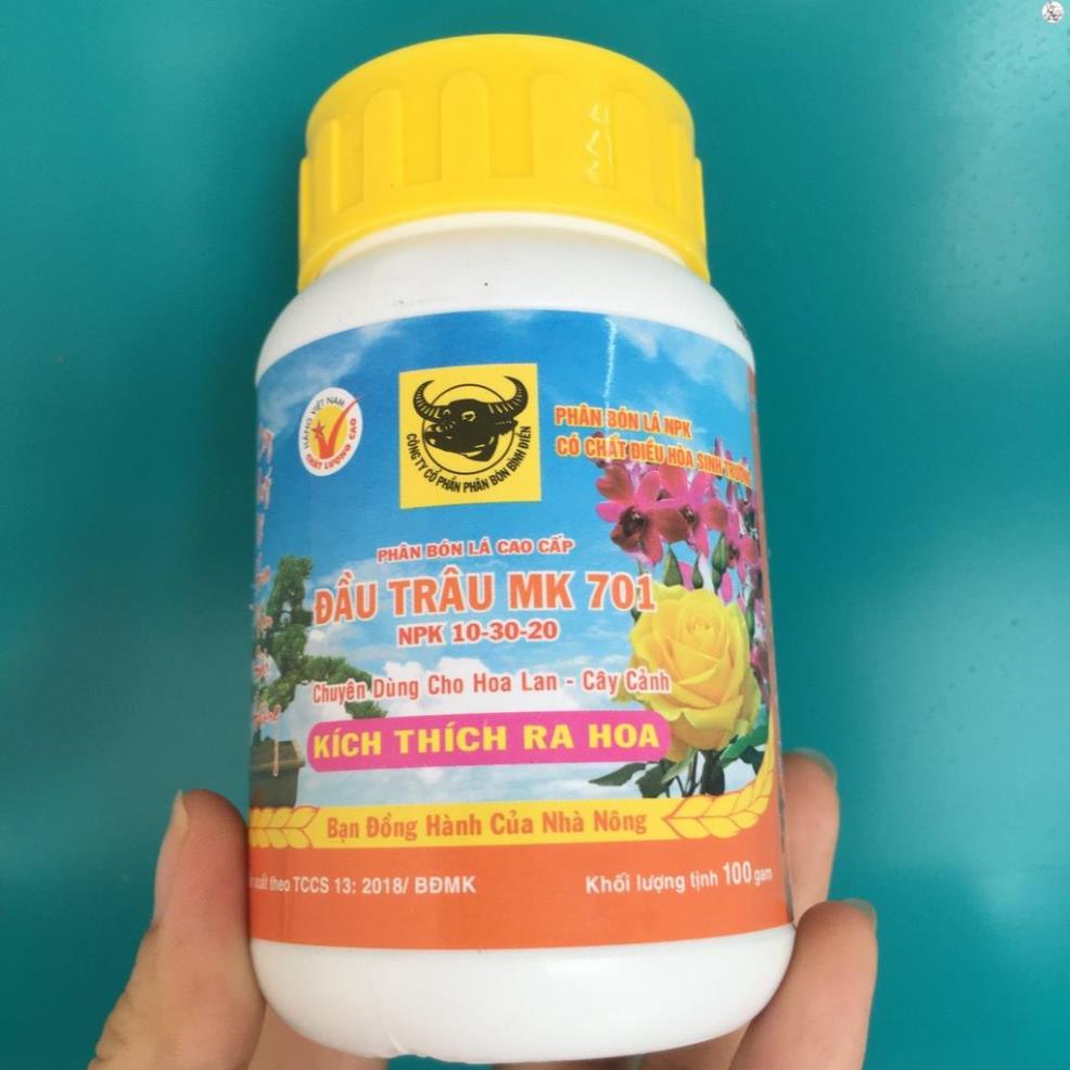 Phân Bón Lá Đầu Trâu 701 - 100gr - Kích cây ra hoa - Chuyên Dành Cho Hoa Lan, Cây Kiểng