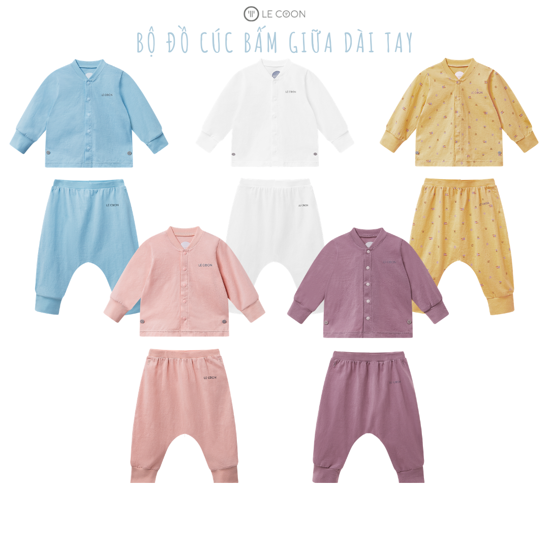 LE COON | Bộ Đồ Cúc Bấm Giữa Dài Tay | COOL