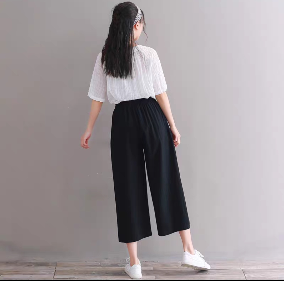 [HCM]Quần ống rộng clottes lưng thun co giãn