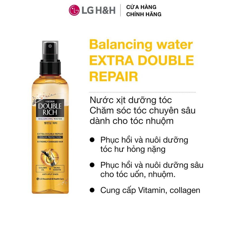 Xịt dưỡng tóc Double Rich 120ml/ 250ml Balancing Water Repair