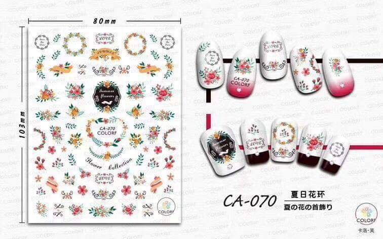 [HCM]Sticker dán móng 3D họa tiết xinh