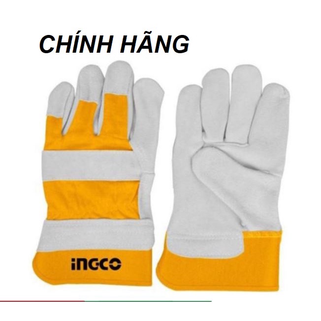 ĐỒ NGHỀ INGCO Găng tay vải da HGVC01