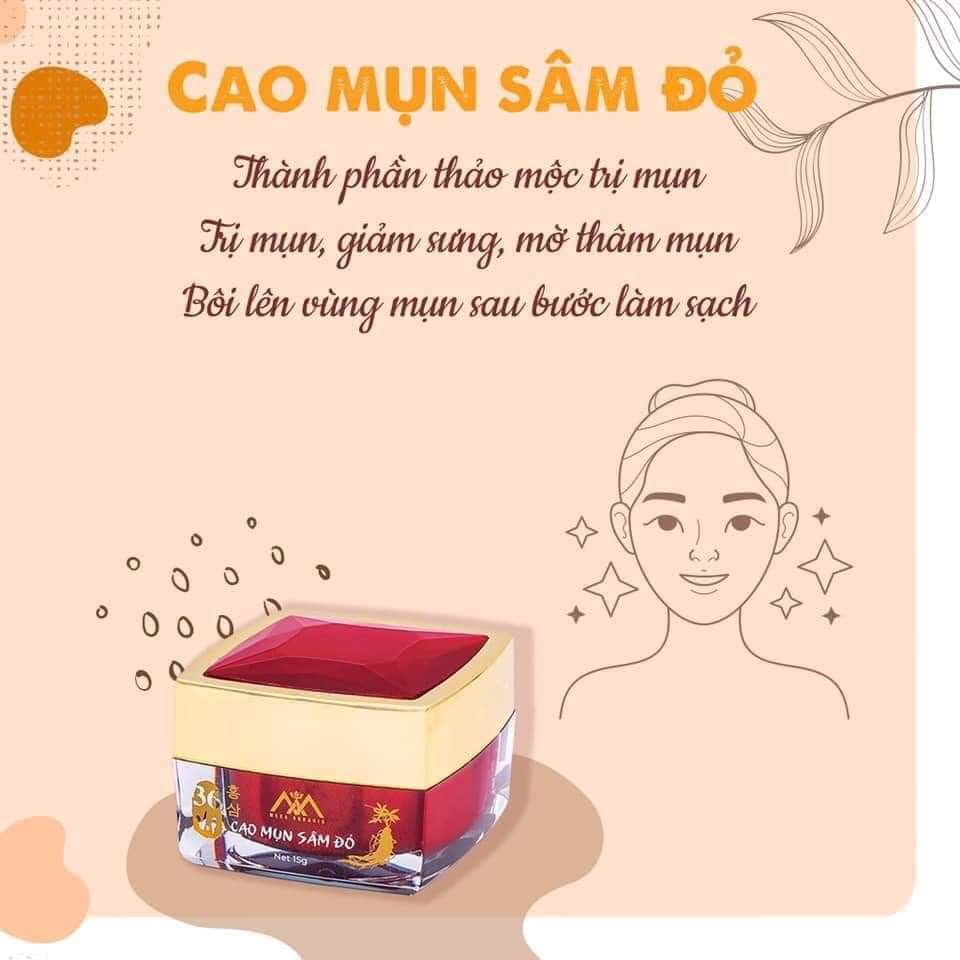 Combo Cao Mụn Sâm Đỏ 15gr và Sữa Rửa Mặt Nhân Sâm - chính hãng