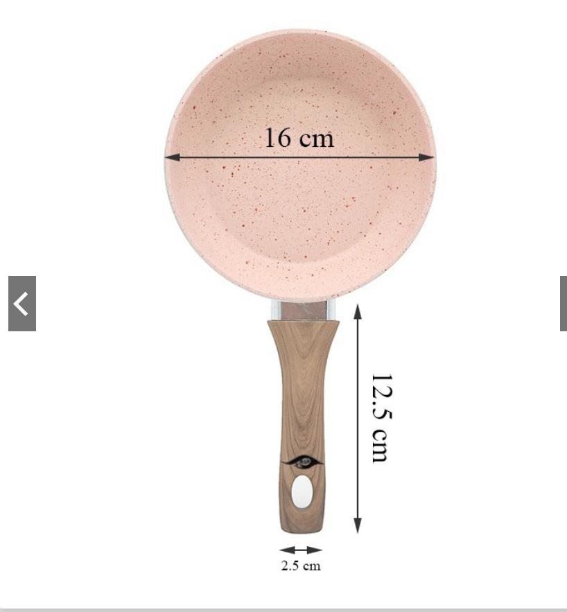 Chảo Đá Chống Dính SynMore Size 16Cm Cán Gỗ Sang Trọng