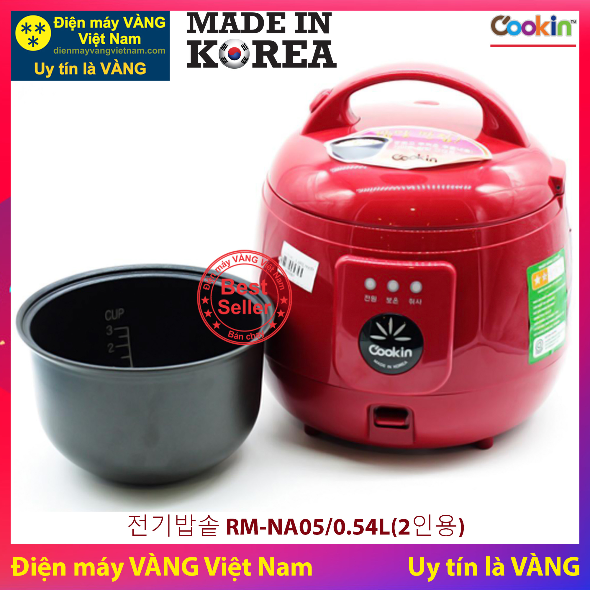Nồi cơm điện 0.54L Hàn Quốc Cookin RM-NA05