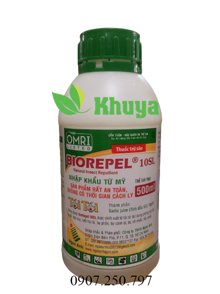 Thuốc trừ sâu hữu cơ sinh học Biorepel Tỏi Tỏi 10SL 500ml