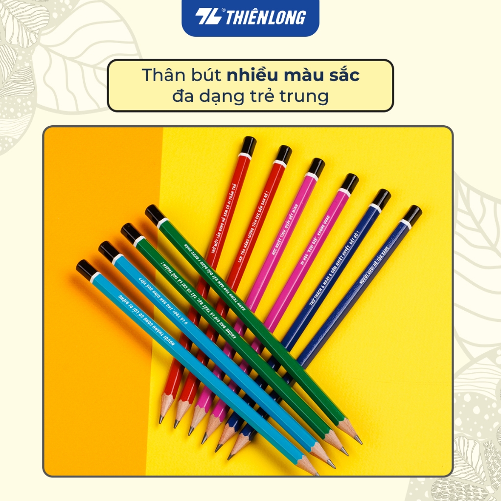 (Hộp 10 cây) Bút chì gỗ Lục giác 2B Thiên Long GP-01 Nét đậm