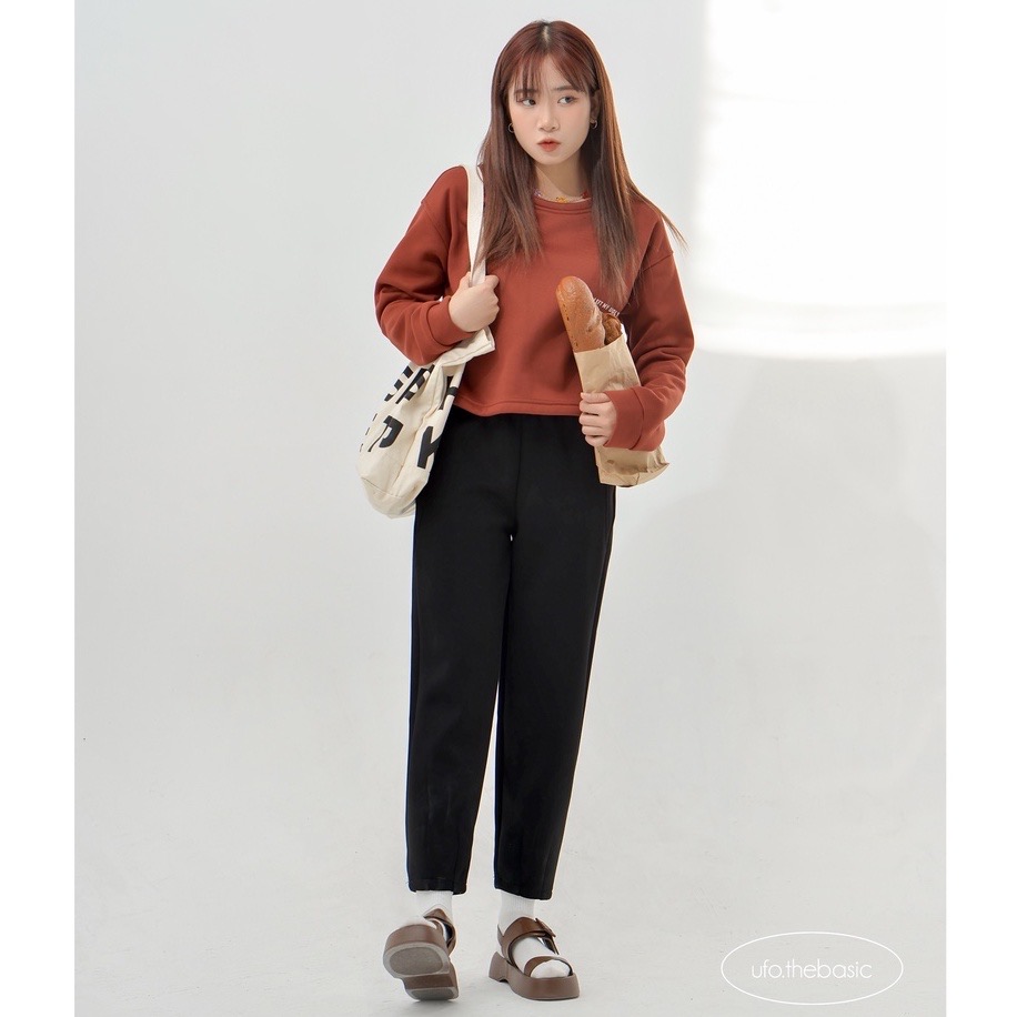 [Nhập LAZLOOK99 GIẢM 100K/500K] Quần nỉ ống baggy trơn lưng chun - by ufo.thebasic