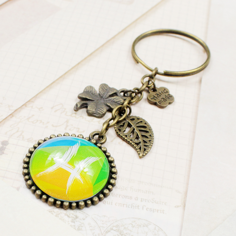 Móc khóa 12 cung hoàng đạo Zodiac tông đen huyền bí 06646-M12