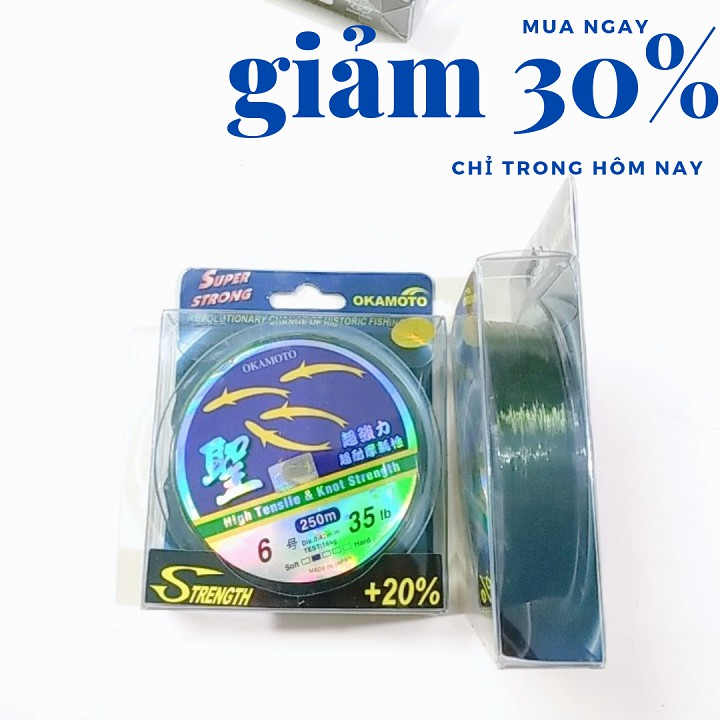 Cước câu cá okmoto 4 con cá dài 250m đủ số từ 1-10
