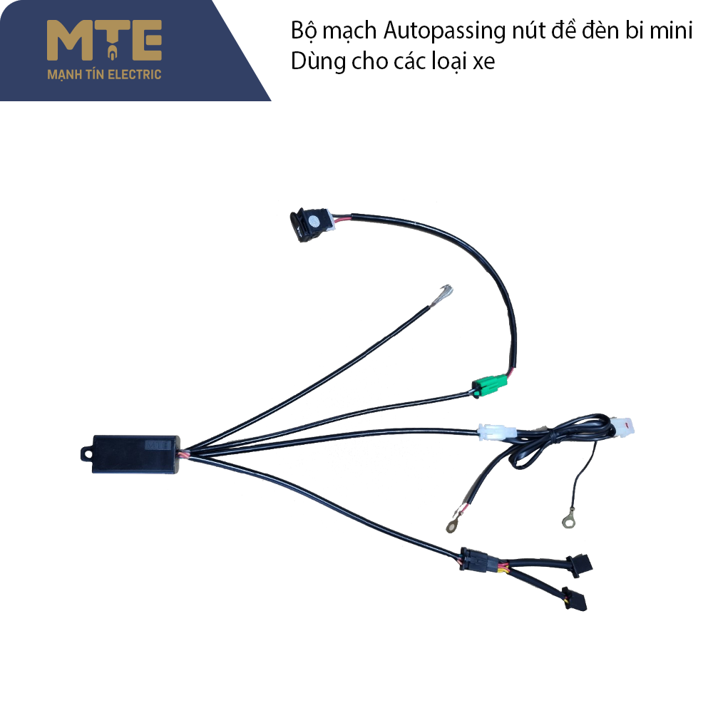 Bộ mạch Auto Passing nút đề đèn dùng cho đèn bi mini ( Dây cầu chì 2m)
