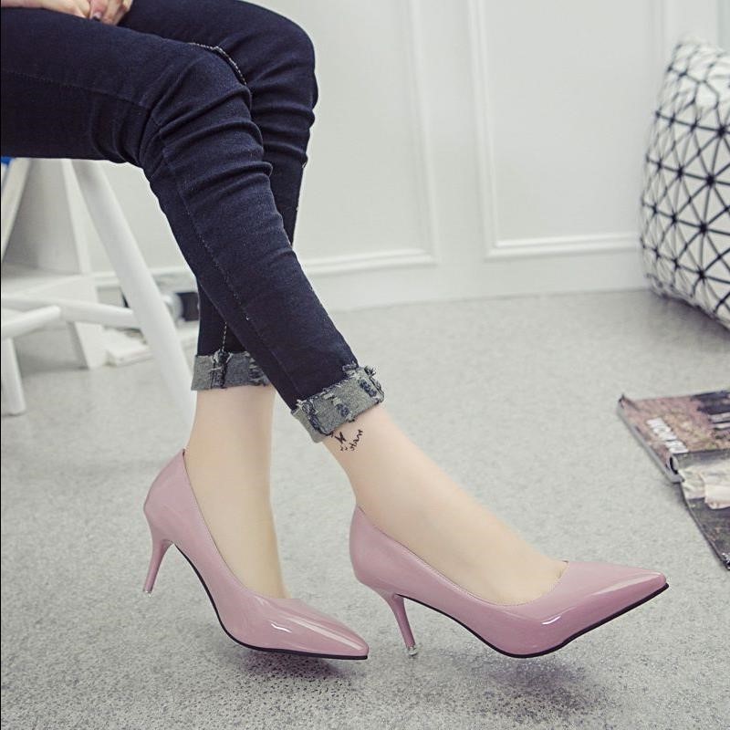 [HCM]GIÀY CAO GÓT DA BÓNG  CAO 7CM