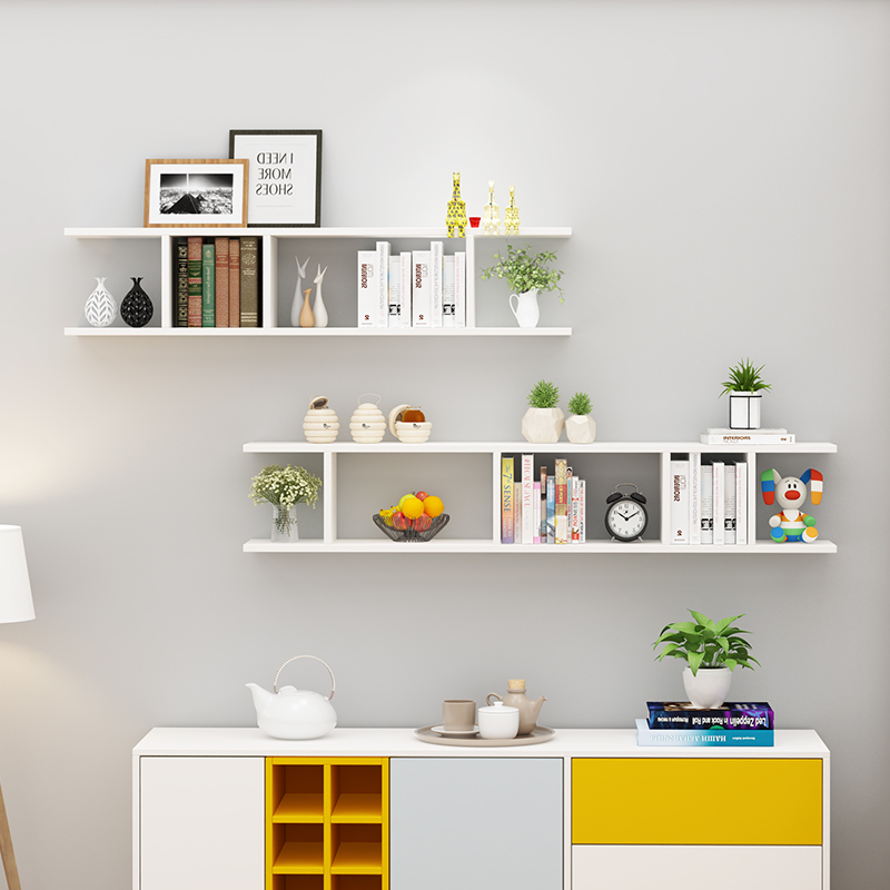 Bộ 2 kệ gỗ trang trí treo tường nhiều ngăn cách điệu- viendong adv