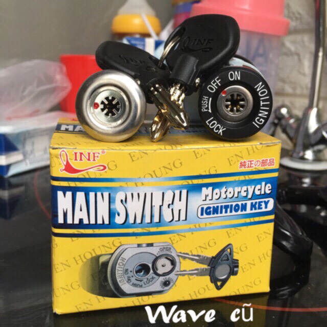 BỘ Ổ KHOÁ XE WAVE NHỎ 2006 TRỞ VỀ TRƯỚC (8 CẠNH ĐIỆN VÀ YÊN)