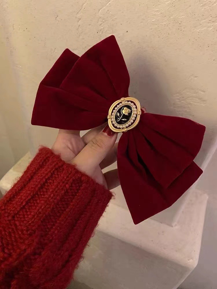 🎀 𝑭𝑹𝑬𝑬𝑺𝑯𝑰𝑷 🎀 Kẹp Tóc Nơ Vải Nhung Phong Cách Hàn Quốc