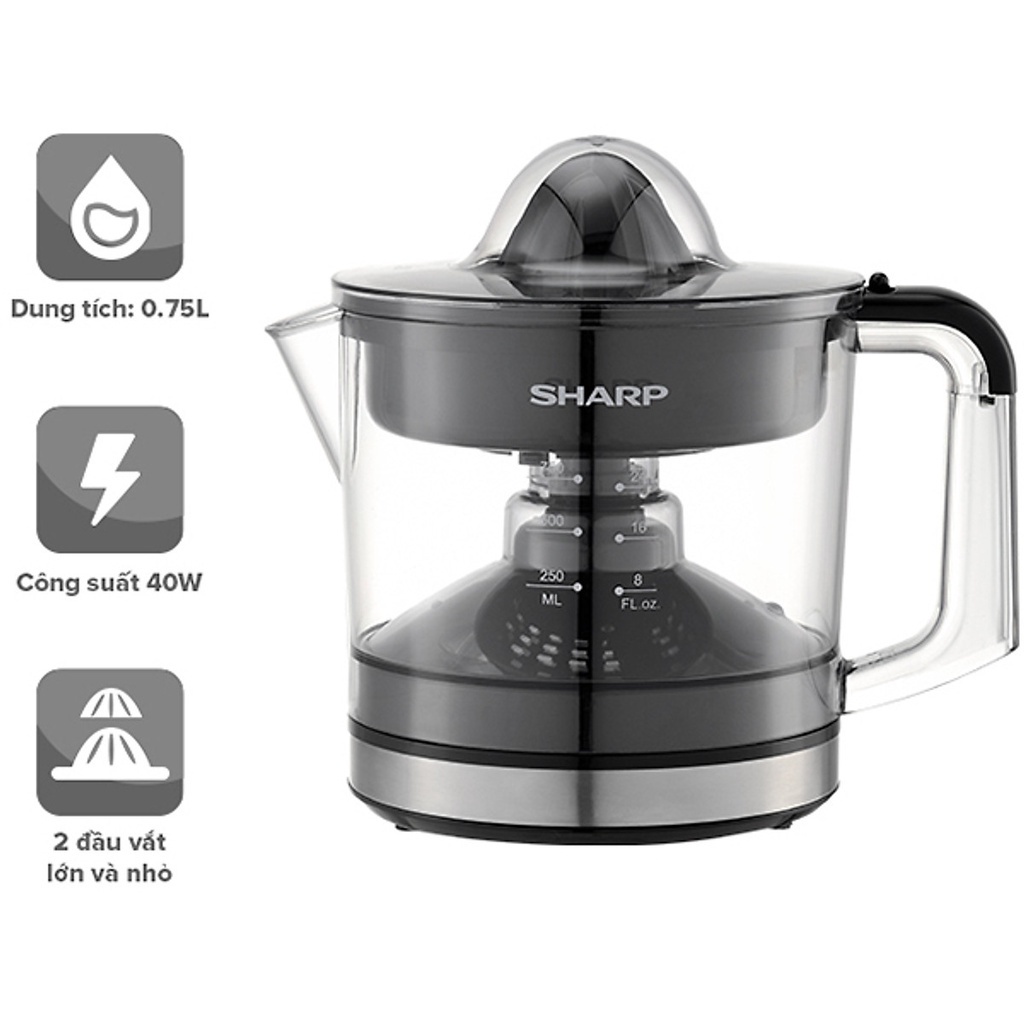 Máy Vắt Cam Sharp EJ-J407-BK/WH - Hàng Chính Hãng