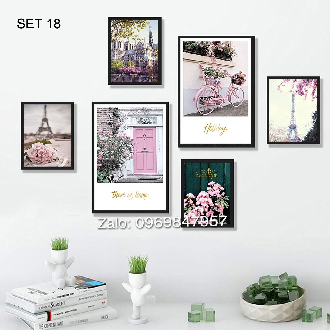 BỘ 6 TRANH TREO TƯỜNG SCADINAVIAN ĐÃ CÓ KHUNG (SET18)