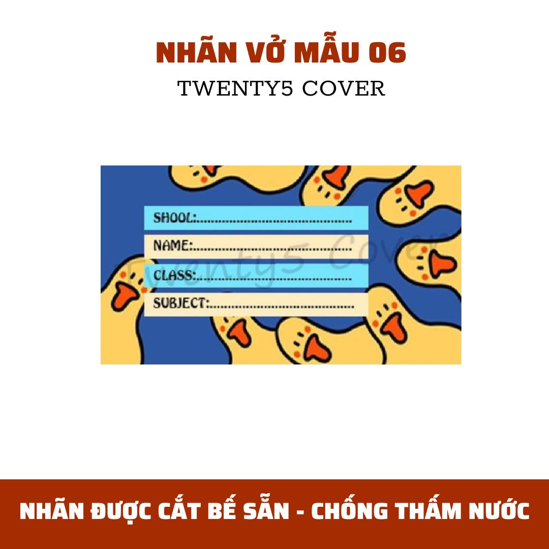 SET NHÃN VỞ THEO MẪU 01 - 10