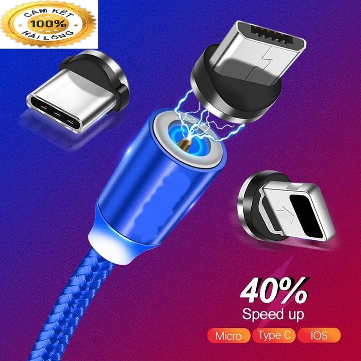 Cáp Sạc Nam Châm, Cáp Sạc Điện Thoại Đa Năng bảo vệ điện thoại combo 3 đầu tiện dụng