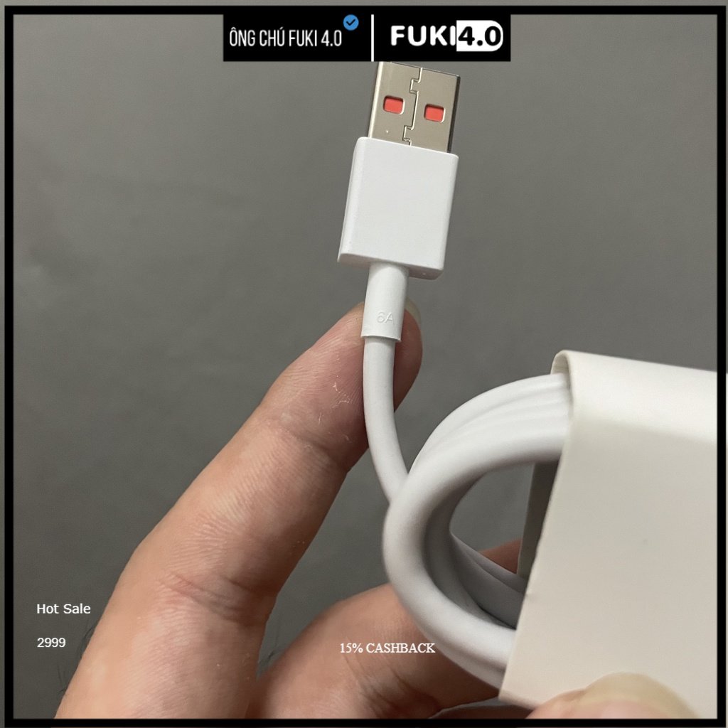 Dây Cáp sạc nhanh Xiaomi 6A lõi cam chính hãng / Cáp sạc nhanh Xiaomi 120W zin bóc máy
