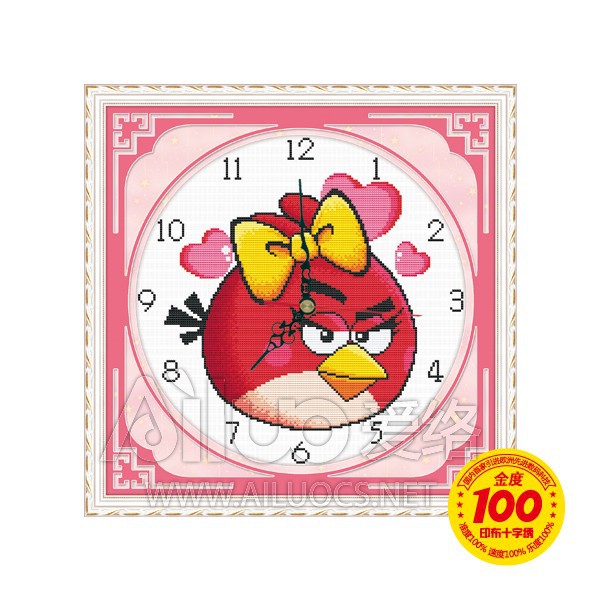 Tranh thêu chữ thập đồng hồ chim giận dữ angrybird
