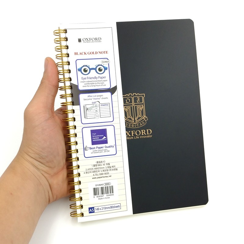 Sổ Lò Xo Oxford Đen A5