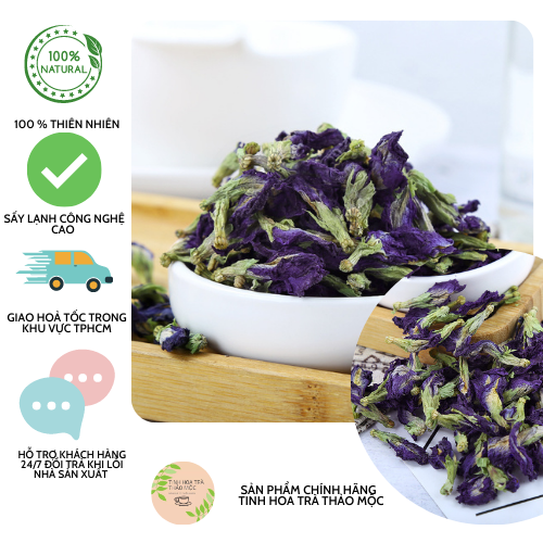 Đậu biếc khô hoa bươm bướm làm xôi chè trà sữa100gram tinhhoatrathaomoc