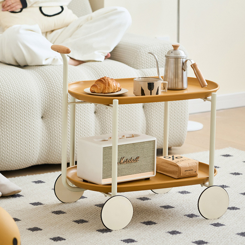 Movable sofa side corners a few modern small apartment coffee table simple INS double-layer storage cart