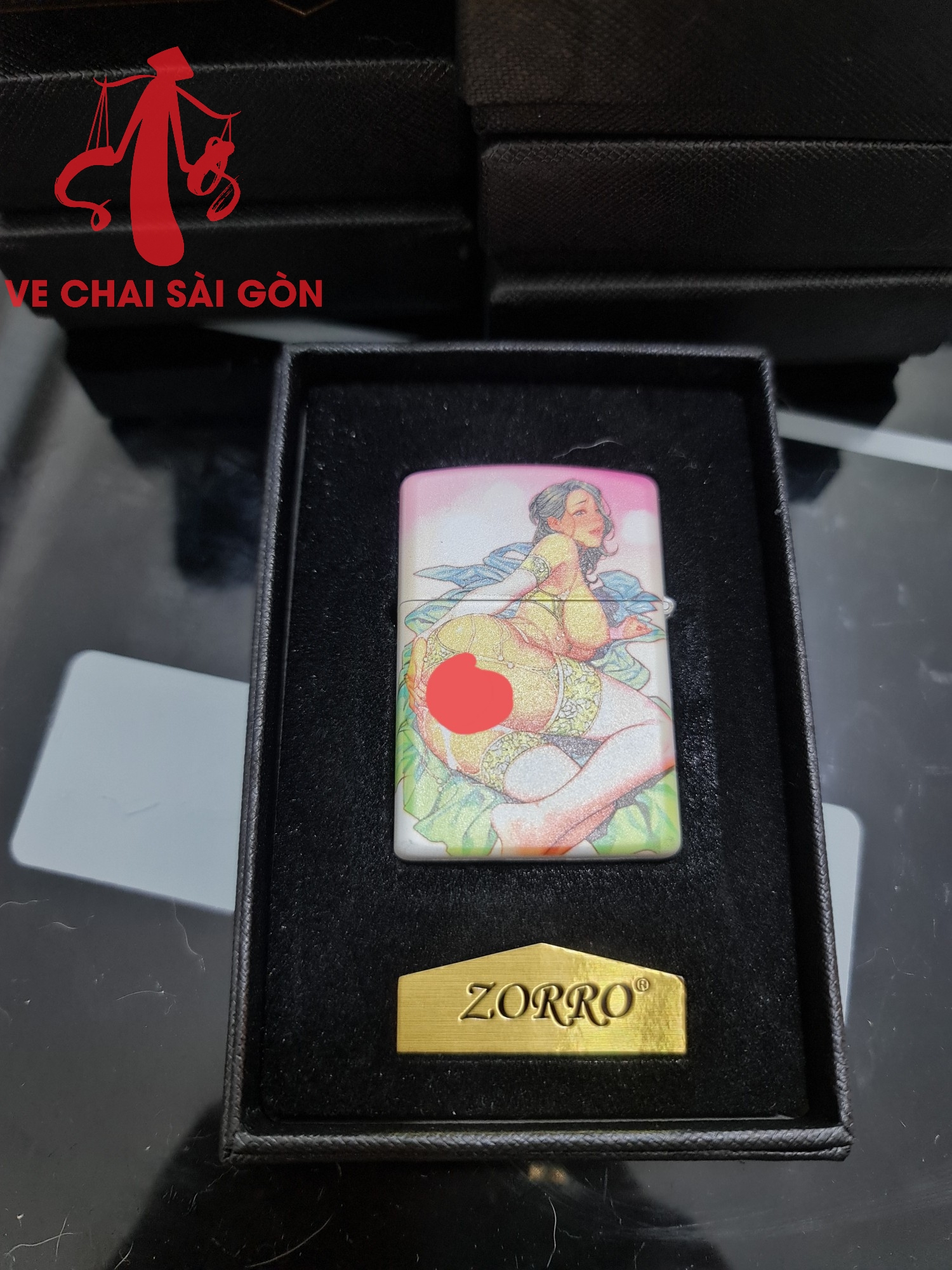 Bật lửa Zorro bằng đồng,sơn dạ quang phát sáng trong đêm