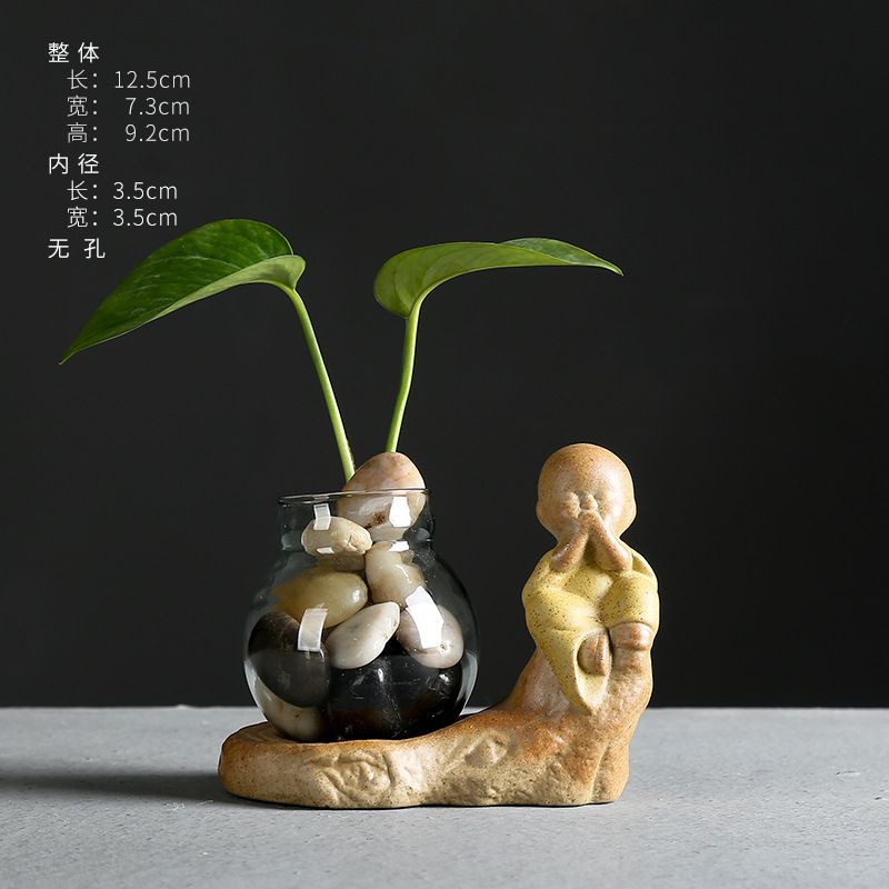 Chậu thủy tinh chú tiểu 4 không
