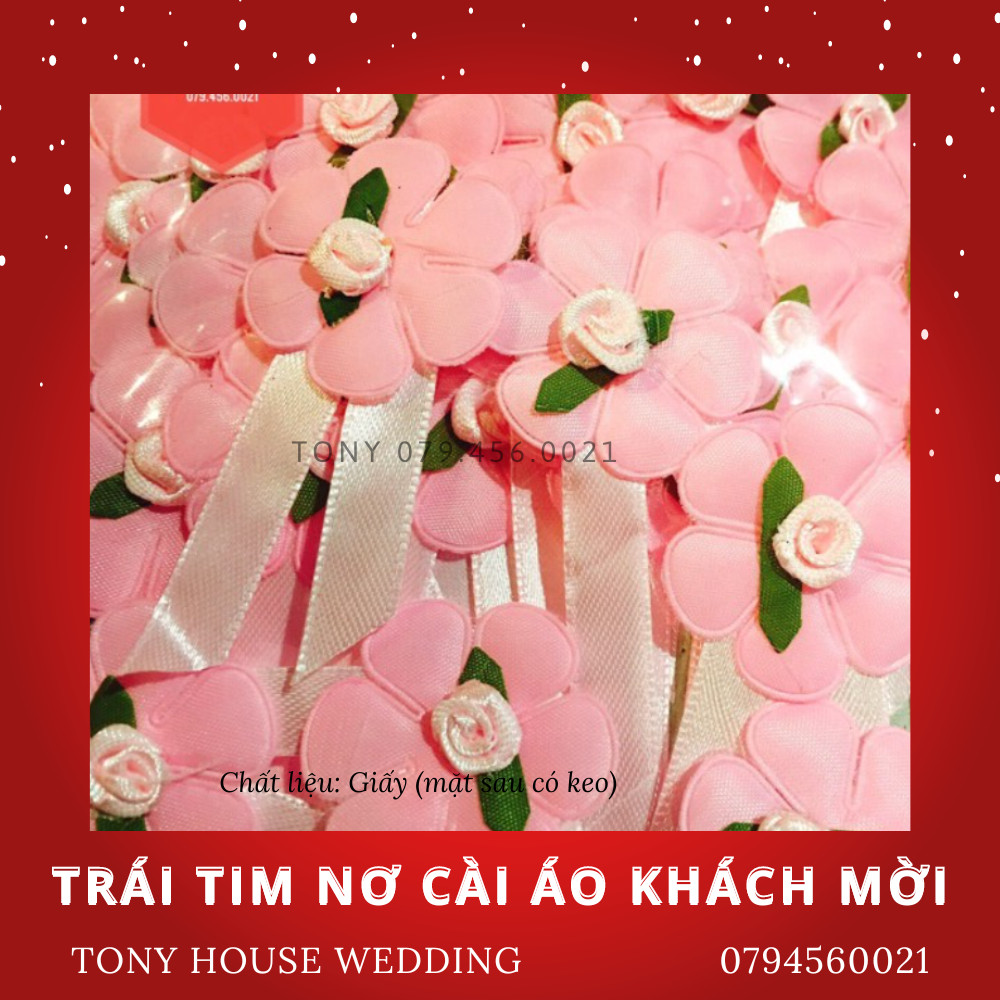 Set 100 Tim cài áo khách mời dự tiệc cưới