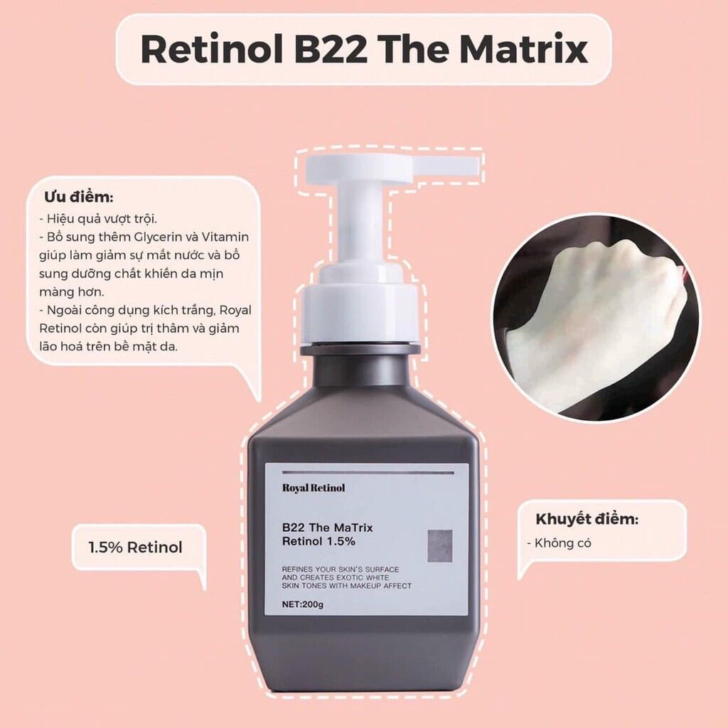 Royal retinol b22 the matrix kem ủ kích trắng body retinol 1.5%