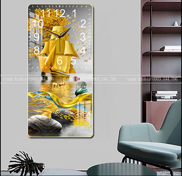Tranh đồng hồ tráng gương trang trí decor làm quà tặng tân gia nhà mới kèm pin và đinh TDH001