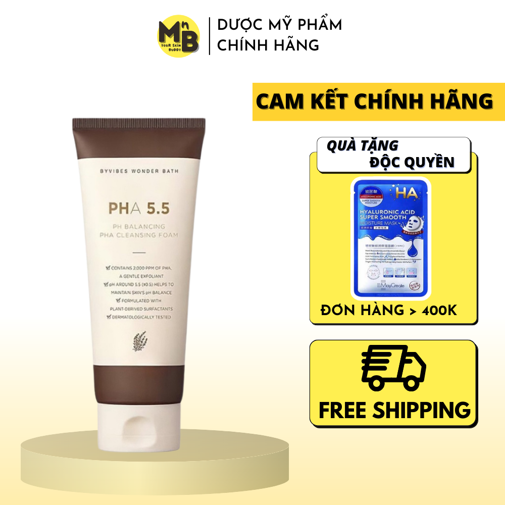 Sữa rửa mặt Hàn Quốc Wonder Bath PHA 5.5 tạo bọt dịu nhẹ cho da nhạy cảm