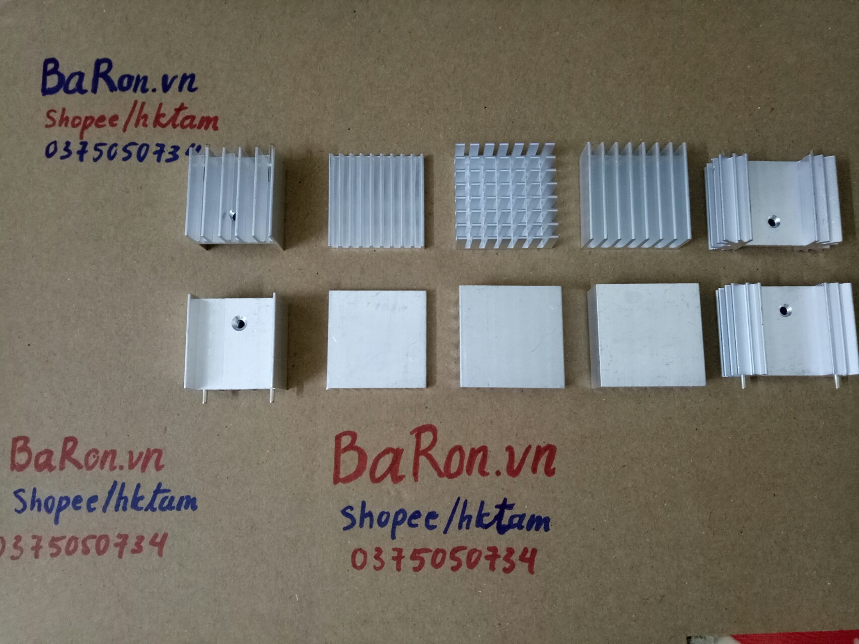 Nhôm tản nhiệt cho Sò, IC, chip Set, bóng LED (nhiều lựa chọn)