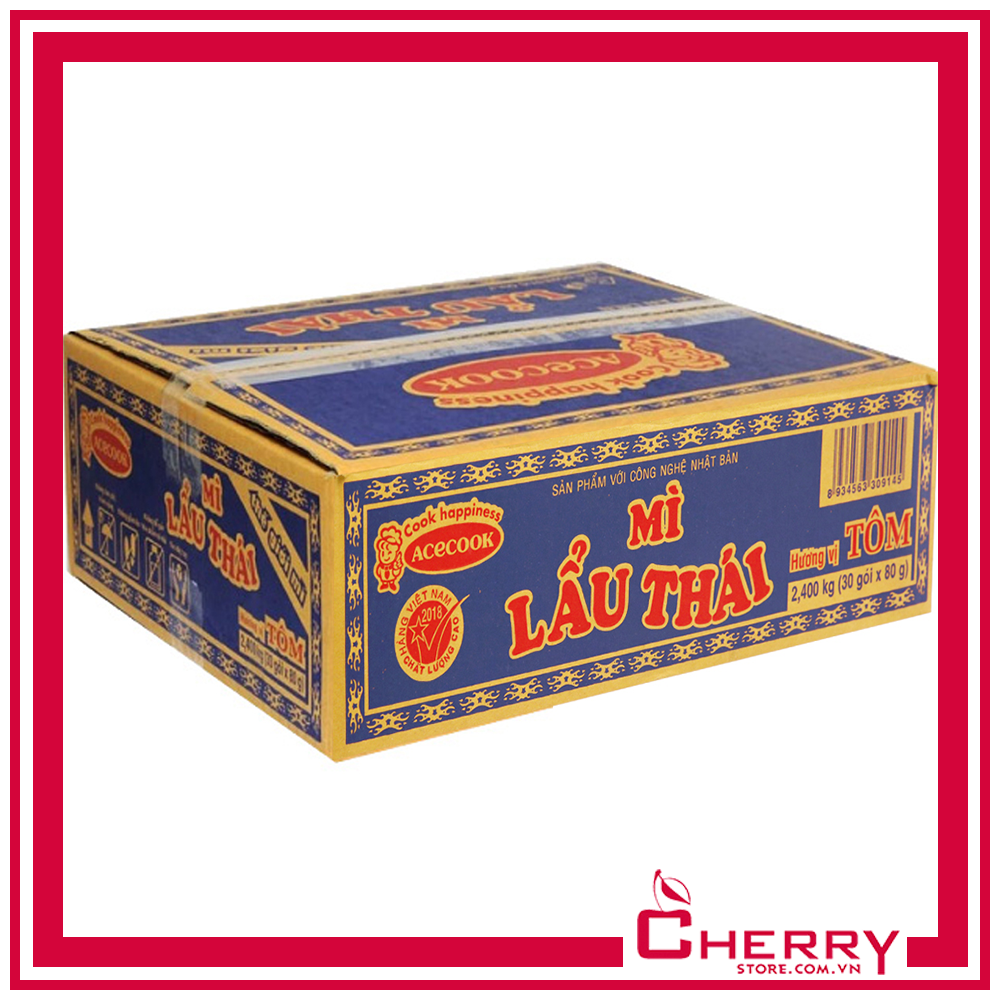 Thùng 30 gói mì Lẩu Thái tôm 80g