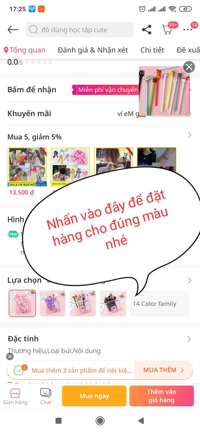 Combo 10 ~ 20 Bút Viết Siêu Cute Mực Đen + Quà Tặng