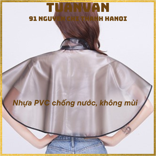 Áo choàng, bạt choàng uốn nhuộm tóc (Mẫu nhựa PVC trong)