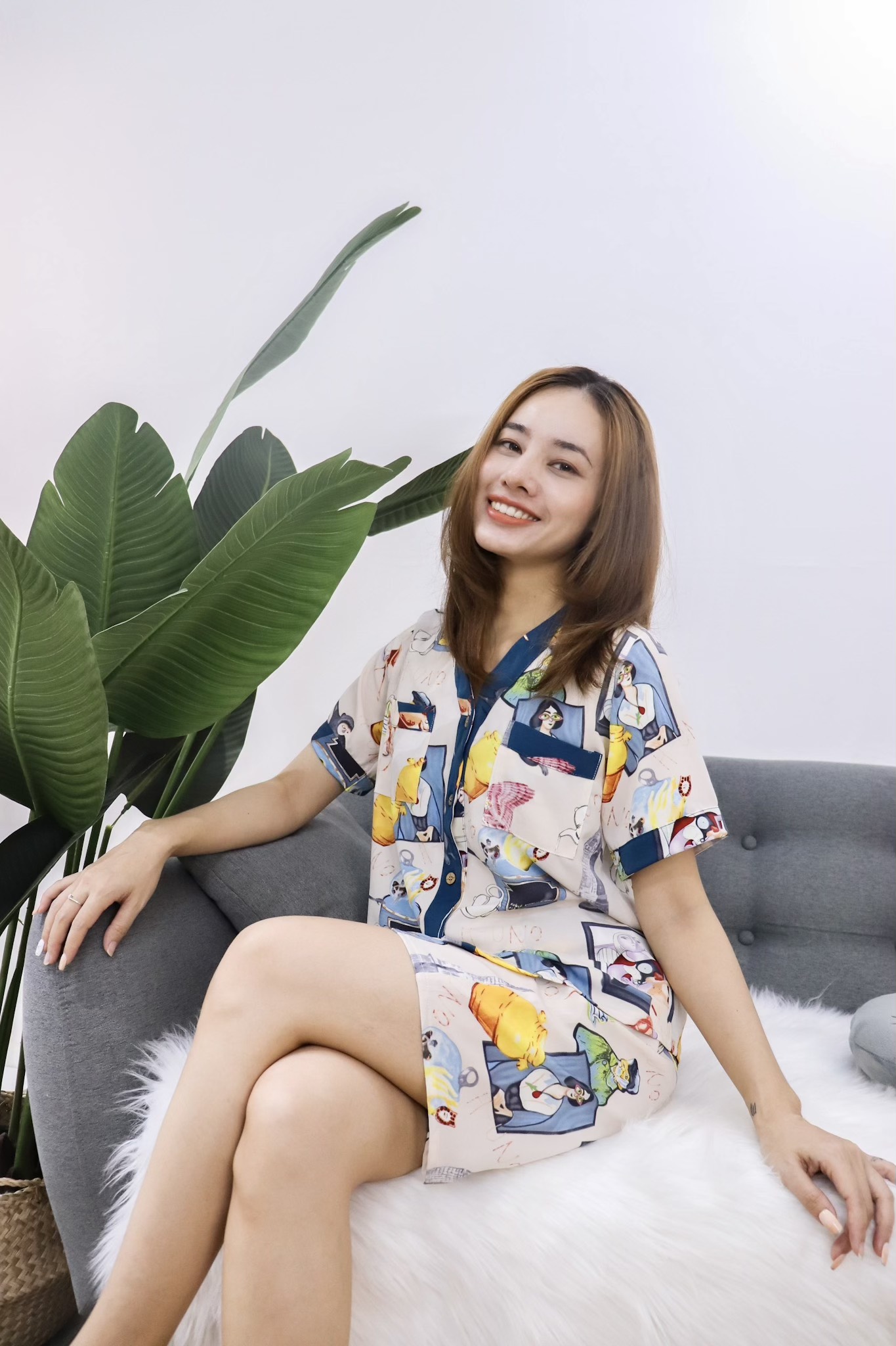 VIBES Bộ Pijama Lửng Mặc Nhà Vivian Be Py Set