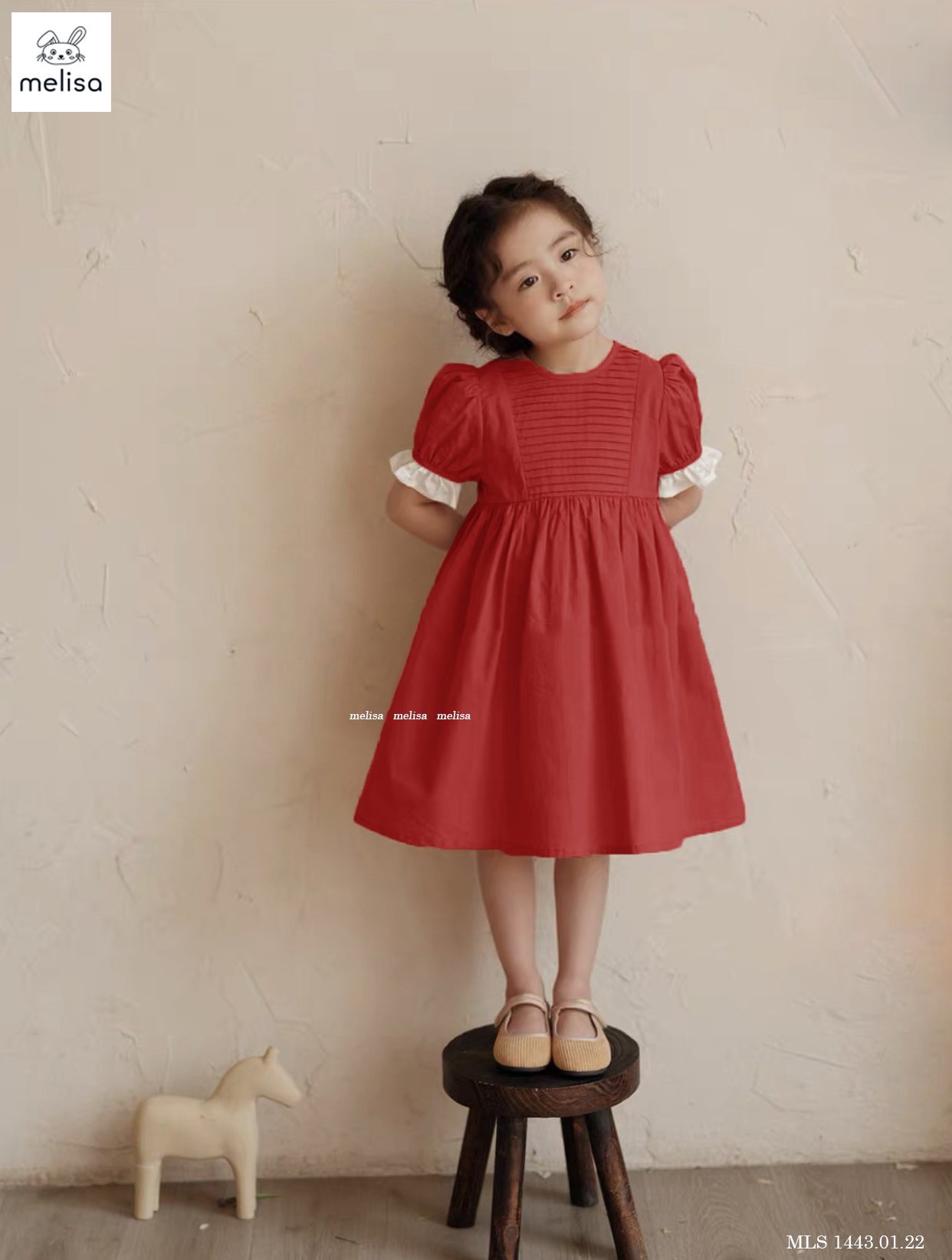 [NEW ARRIVAL] ĐẦM BÉ GÁI ĐỎ VÁY PHỒNG