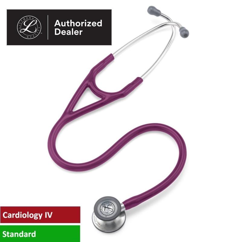 Ống nghe y tế 3M Littmann Cardiology IV, mặt nghe có lớp phủ tiêu chuẩn, dây nghe màu tím, 27 inch, 6156