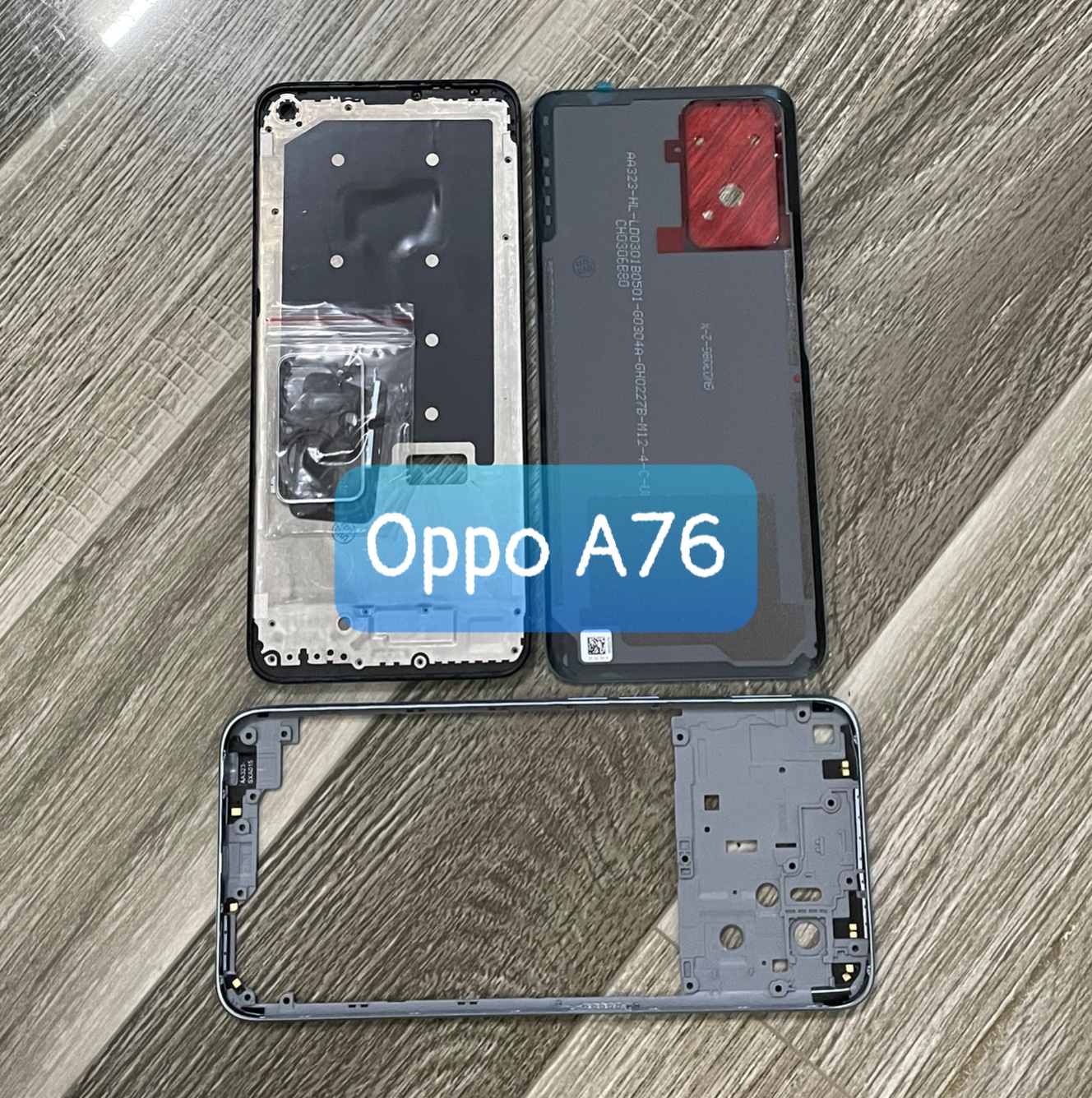 bộ vỏ oppo A76 ,bộ zin new kèm khay sim,kính camera