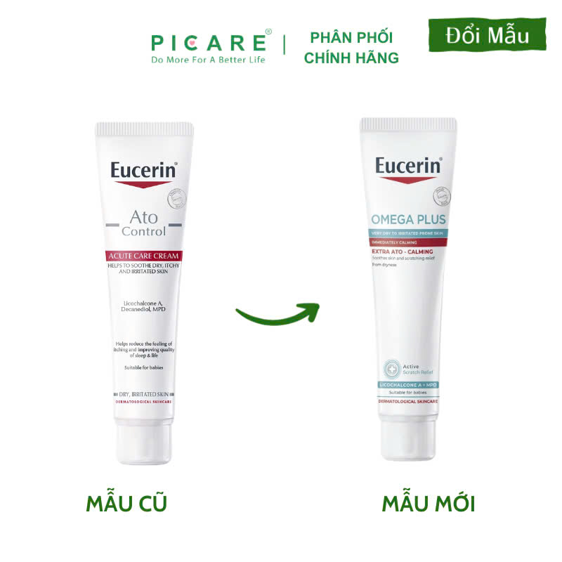 [GIẢM 20K ĐƠN 399K] Eucerin  Kem dưỡng giảm ngứa đỏ da  Ato Control Acute Care 40ml