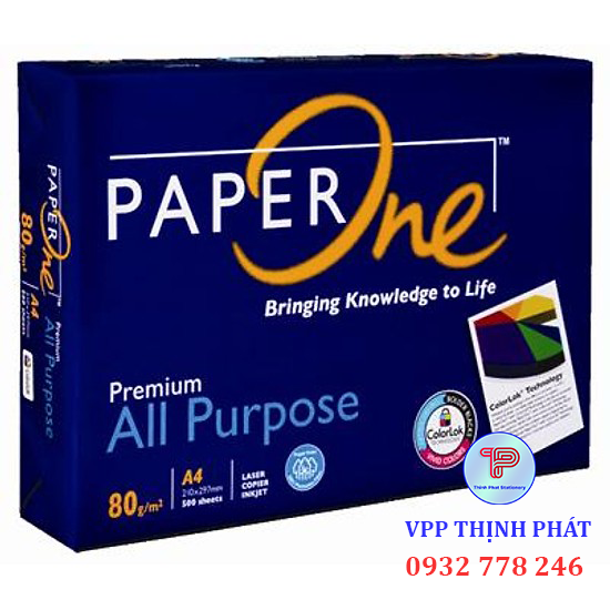 [1 THÙNG 5 REAM] Giấy A4 PAPER ONE định lượng 80gsm