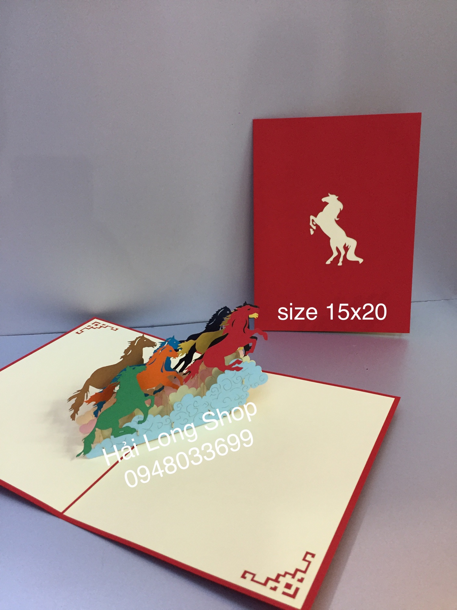 Bát Mã 1  - Horse - Thiệp 3D